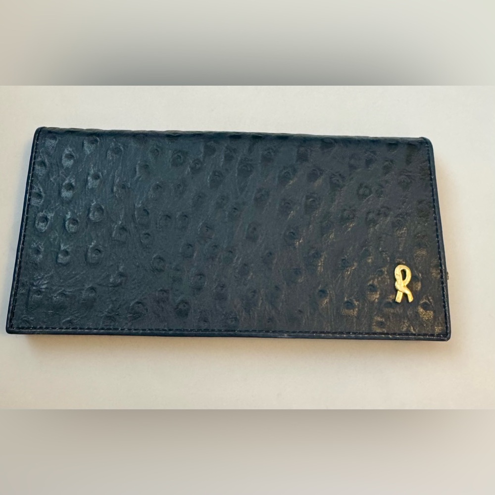 Roberta Di Camerino Navy Blue Ostrich Wallet